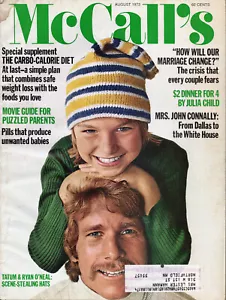 McCall's Magazine, August 1973, Ryan O'Neal, Tatum O'Neal, Nellie Connally, Ads! - Picture 1 of 2