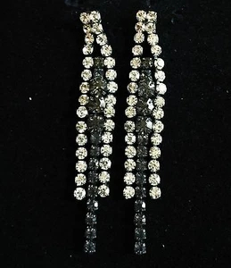 USA EARRING Rhinestone Crystal GEMSTONE Fashion Dangle Bridal Wedding Gray G1 - Picture 1 of 3