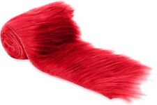FabricLA | 60 inch Shaggy Faux Fur Fabric Trim Ribbon | Red
