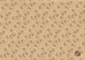 Tela 100% Algodón, JENGIBRE CAMEL - INGENIOSO FLORAL, Acolchado Proyectos Artesanales - POR Y - Imagen 1 de 2