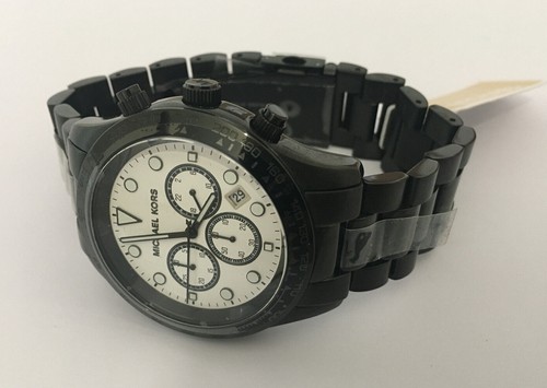 orologio cronografo uomo michael kors mk6083 layton quadrante bianco placcato ionico acciaio s 