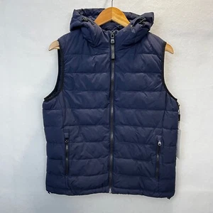 Calvin Klein Puffer Vest Hooded Full Zip Lightweight Navy Blue Womens M - Picture 1 of 13