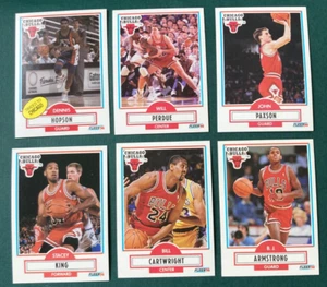 1990-91 FLEER BASKETBALL CARD LOT OF 6 CHICAGO BULLS PERDUE, PAXSON, KING, B.J. - Picture 1 of 2