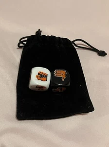 Loot Crate Rock Paper Scissors Dice Black White Dice Set - Picture 1 of 2