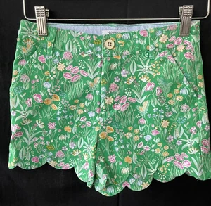 Crown & Ivy Kids Floral Scalloped Hem Shorts Size 10 Kids / Youth Green - Picture 1 of 6