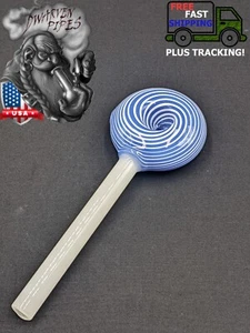 6" Tobacco Smoking Pipe Bowl Glass Hand Pipes Lollipop Swirl Purple - Imagen 1 de 5