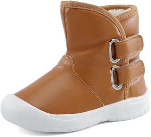 ESTAMICO Toddler Boys Gilrs Rubber Sole Warm Winter Snow Boots - Picture 1 of 6