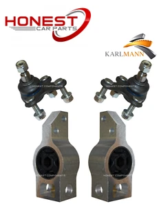 For VW PASSAT 2005> FRONT LOWER WISHBONE CONTROL ARM BUSHES & BALLJOINTS 4 PIECE - Picture 1 of 8