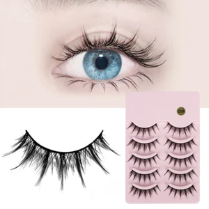 5Pairs Fake Eyelashes Makeup Cross Long Lashes Cosplay Daily Eye Makeup Beauty △ - Picture 1 of 16