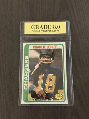 1978 Topps 338 CHARLIE JOINER San Diego Chargers Football Card HOF AG GRADED 8.0 - Image 1 of 2