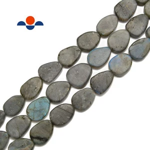 Labradorit Matt Flach Unregelmäßig Träne Perlen Größe 13x18 mm 15,5 Zoll Strang - Bild 1 von 2