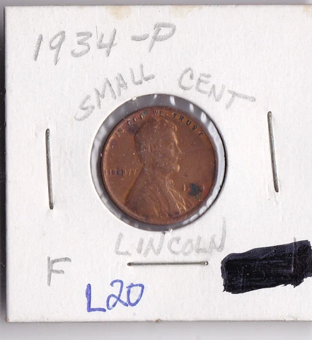 1934 Lincoln Cent L20 Cover