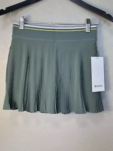 🔥NEW$98 Lululemon Varsity HR Pleated Tennis Skirt Tipping -GREU - Size 4 - Picture 1 of 6
