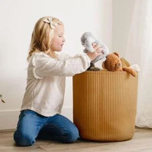 Round storage basket for toys, blankets, clothes - large, brown - Picture 1 of 9