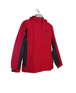 Camel Crown Mens 3 In 1 Windbreaker Detachable hooded Jacket Red Gray Size M - Picture 1 of 11