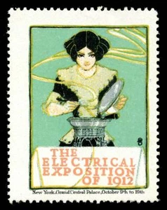 USA Poster Stamp - 1912, NY Electrical Exposition - Type 5 - Artist F.G.Cooper - Picture 1 of 1