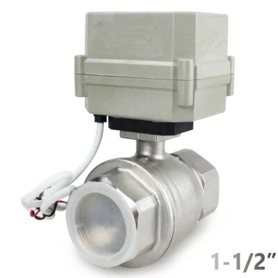 Stainless 1-1/2" 110V 120V-220VAC 7-Wires Normally Closed Motorized Ball Valve - Image 1 of 4