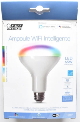 Feit Electric Wi-Fi Smart Bulb BR30 Color Changing LED 65W 650 Lumens - Image 1 of 4