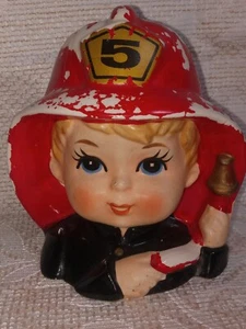 Fioriera in ceramica vintage Inarco "Little Boy Fireman" (vernice originale) - Foto 1 di 4