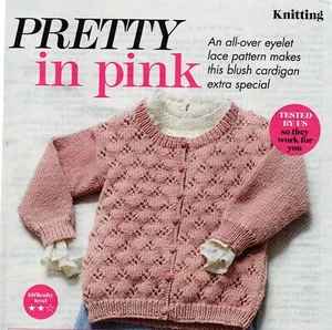 ~ Pull-Out Knitting Pattern For Toddler's Pretty Lacy Cardigan ~ 1 ~ 4 years old - Imagen 1 de 1