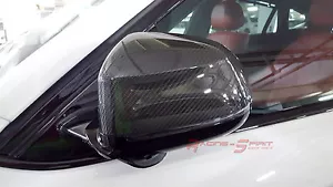 REAL 3D GLOSSY CARBON FIBER SIDE MIRROR COVER CAP FOR BMW 14+ X5 F15 M SPORT SUV - Foto 1 di 8
