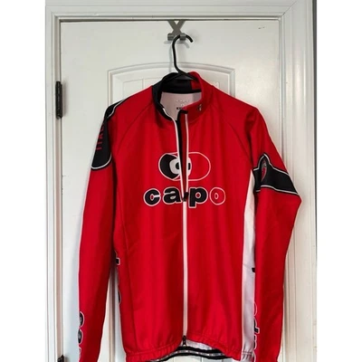 RARE men's Capo long sleeve training red black white cycling jersey Medium - Image 1 of 4