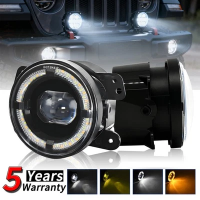 For Land Rover Defender 110 1993 2x 4" Inch Round LED Fog Lights Driving Lamps - Image 1 of 4