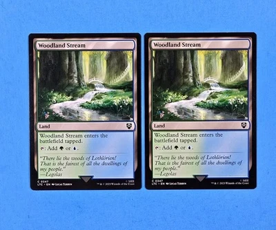 2x Woodland Stream LOTR Tales Middle Earth Commander LTC Mtg Land Card 347 - Image 1 of 2