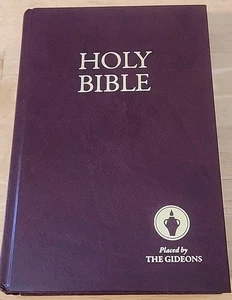 Holy Bible Placed By The Gideons International Hardcover Red Burgundy 2013 - Foto 1 di 13