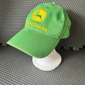 Vtg 1980s John Deere Trucker Farmer Hat Snap Back Adjustable Green Gold Logo - Picture 1 of 10