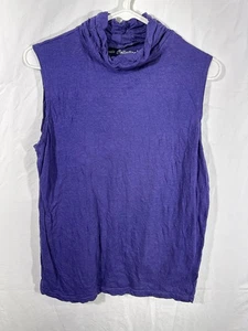 Pleats Collection lila ärmelloses Rollkragen Top, Gr. S - Bild 1 von 4