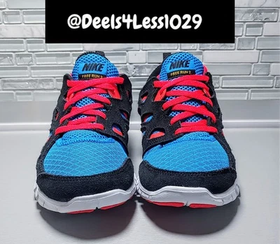 Nike Free Run 2 Womens Size 7/Kids 5.5Y Black Photo Blue Crimson DX1788-001 - Image 1 of 4