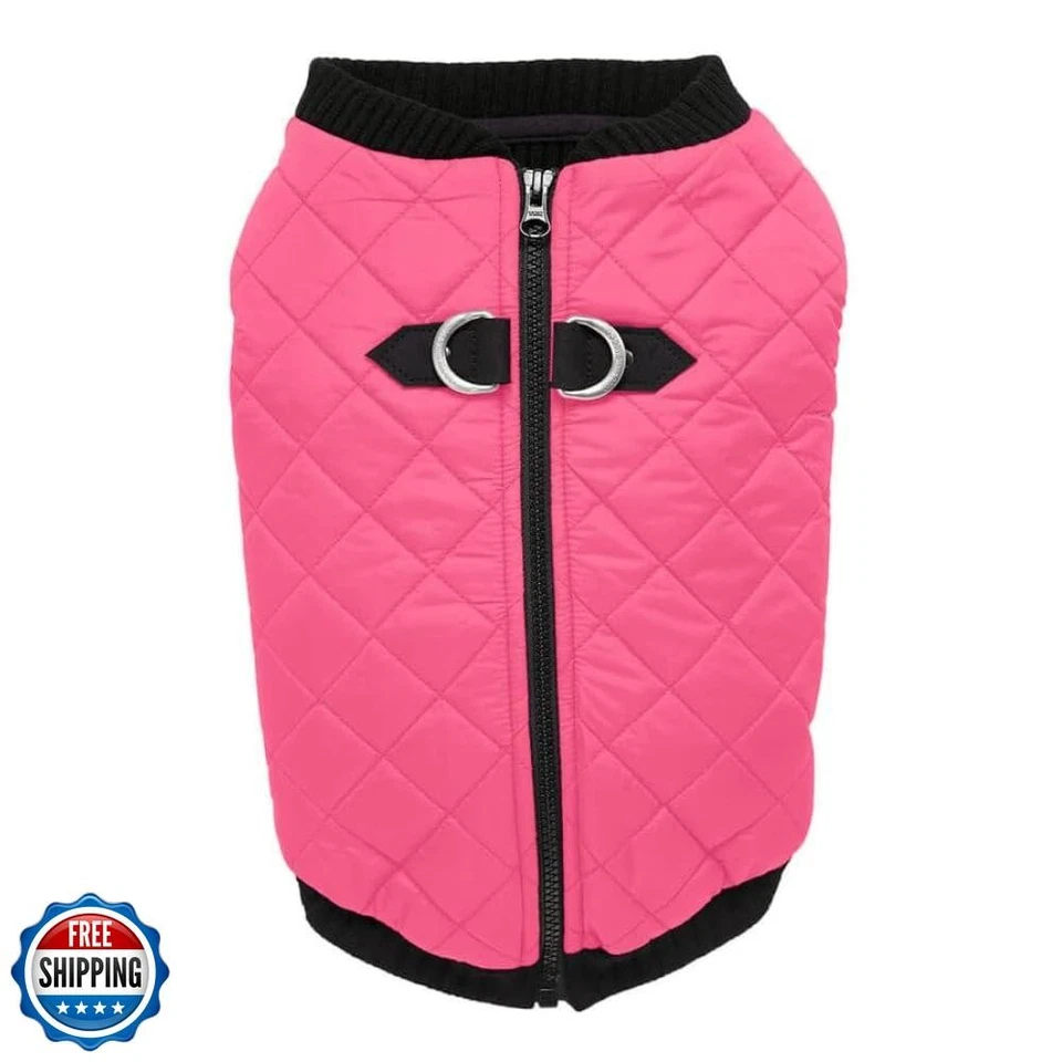 Gooby Fashion Vest Dog Jacket - Pink, X-Large - Warm Zip Up Bomber Vest with  - Image 1 of 4