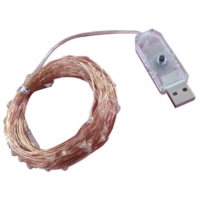  10m 100 luci a LED a filo di rame Luci da fata di ricarica USB impermeabili per - Immagine 1 di 4