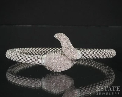 Brazalete Brazalete Serpiente Diamante Amarillo y Blanco Natural Plata de Ley 19g i19716 Foto 1 de 4