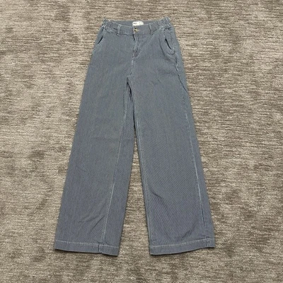 BKE Denim Billie Pants Womens 24x32 Blue White Pinstripe High Rise Wide Leg - Image 1 of 4