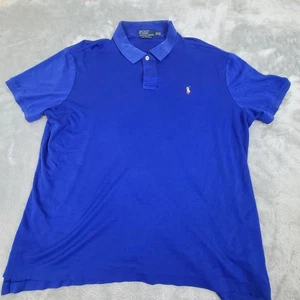 Polo Ralph Lauren Mens 2XL Pima Soft Touch Polo Shirt Royal Blue Short Sleeve - Picture 1 of 9