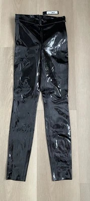 Pantalones Leggins Alice + Olivia Clásicos Patrón Negro Imitación Cuero Talla 0 Nuevos con Etiquetas Foto 1 de 4