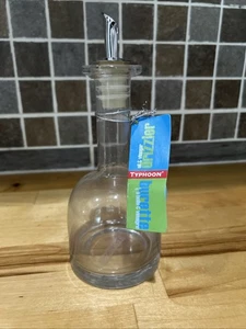 TIFÓN - LLOVIZNA DE CUELLO LARGO DE VIDRIO DE CONDIMENTO - 6 1/4" DE ALTO, HECHO EN INGLATERRA - Imagen 1 de 3
