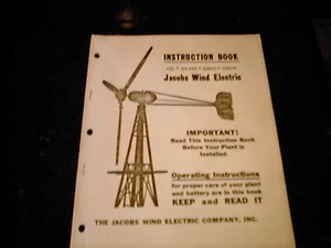 Cargador de viento eléctrico Jacobs Wind manual, reimpresión - Imagen 1 de 4