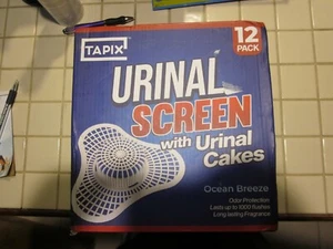 Urinal Screen Deodorizer (12 Pack) with Urinal Cakes Ocean Breeze Scent, Anti-Sp - Picture 1 of 5