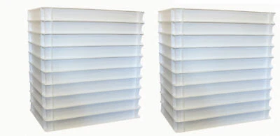 20 Pizzateigbehälter weiß Teigbehälter Stapelbox Teigbox 60 x 40 x 7 Gastlando