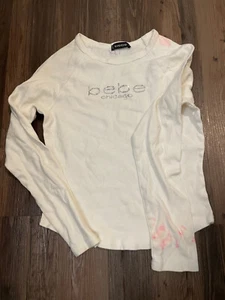 Vtg Y2K Bebe Chicago T-Shirt Women's Worn Read White - Picture 1 of 3