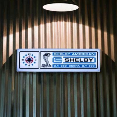 Large Shelby American Backlit Clock Sign Shelby GT-350 Cobra Shelby GT-500 - Image 1 of 4