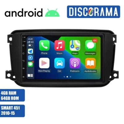 AUTORADIO ANDROID 4/64GB SMART FORTWO 2010-2015 STEREO AUTO TOUCH 7" WIFI NAVI - Immagine 1 di 4