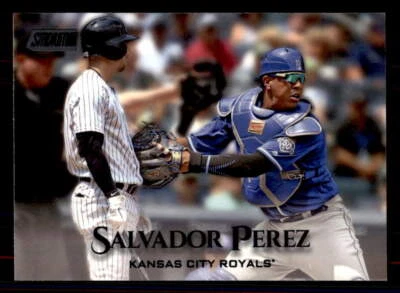 2019 Stadium Club Black Foil #198 Salvador Perez Kansas City Royals - Image 1 of 2