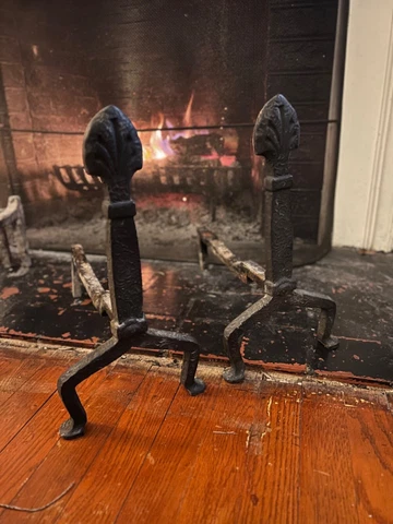 Antique Cast Iron Andirons Cover