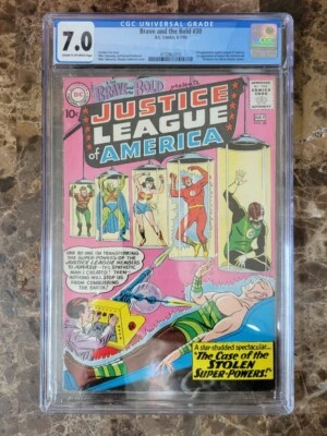 Brave And The Bold 30 CGC 7.0 1960 3rd Justice League America (small side crack) - Image 1 of 4