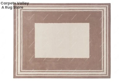 Border Camel Hand-Tufted Wool Handmade Area Rug Carpet for Home, Living Bedroom - Image 1 of 4