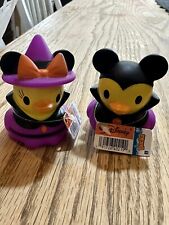 Disney Mickey & Minnie Halloween Duckz (2) Rubber Ducks Vampire Bat Witch Hat